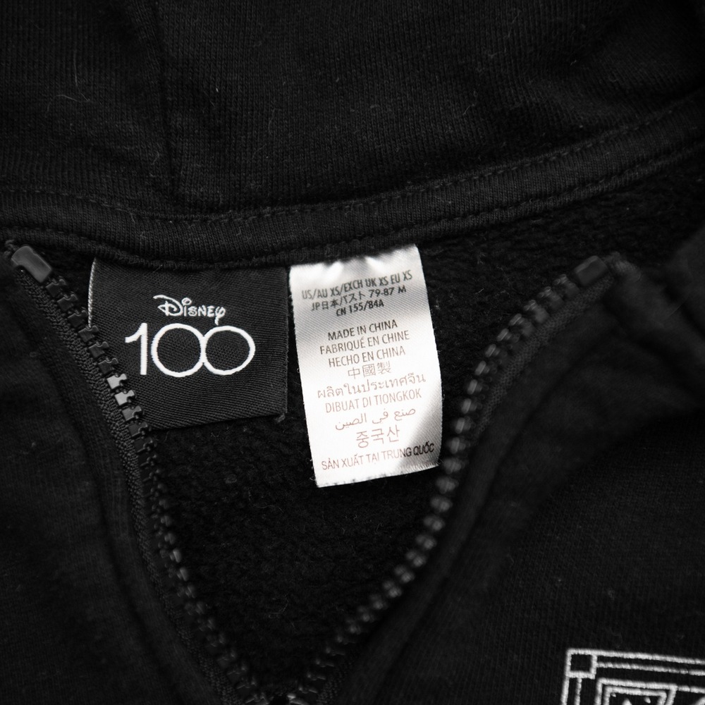Disney 100th Anniversary Mickey & Friends Black Zip Up Hoodie Womens XS - Picture 5 of 6
